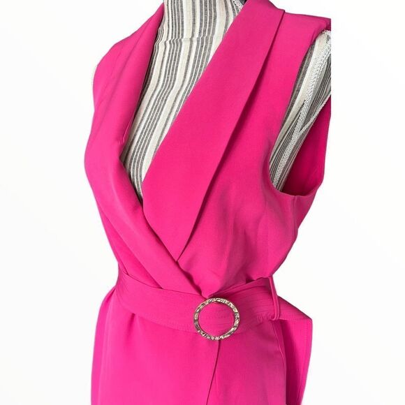 ZARA | Fuchsia | BUCKLE BELT BLAZER JUMPSUIT - Picture 13 of 15